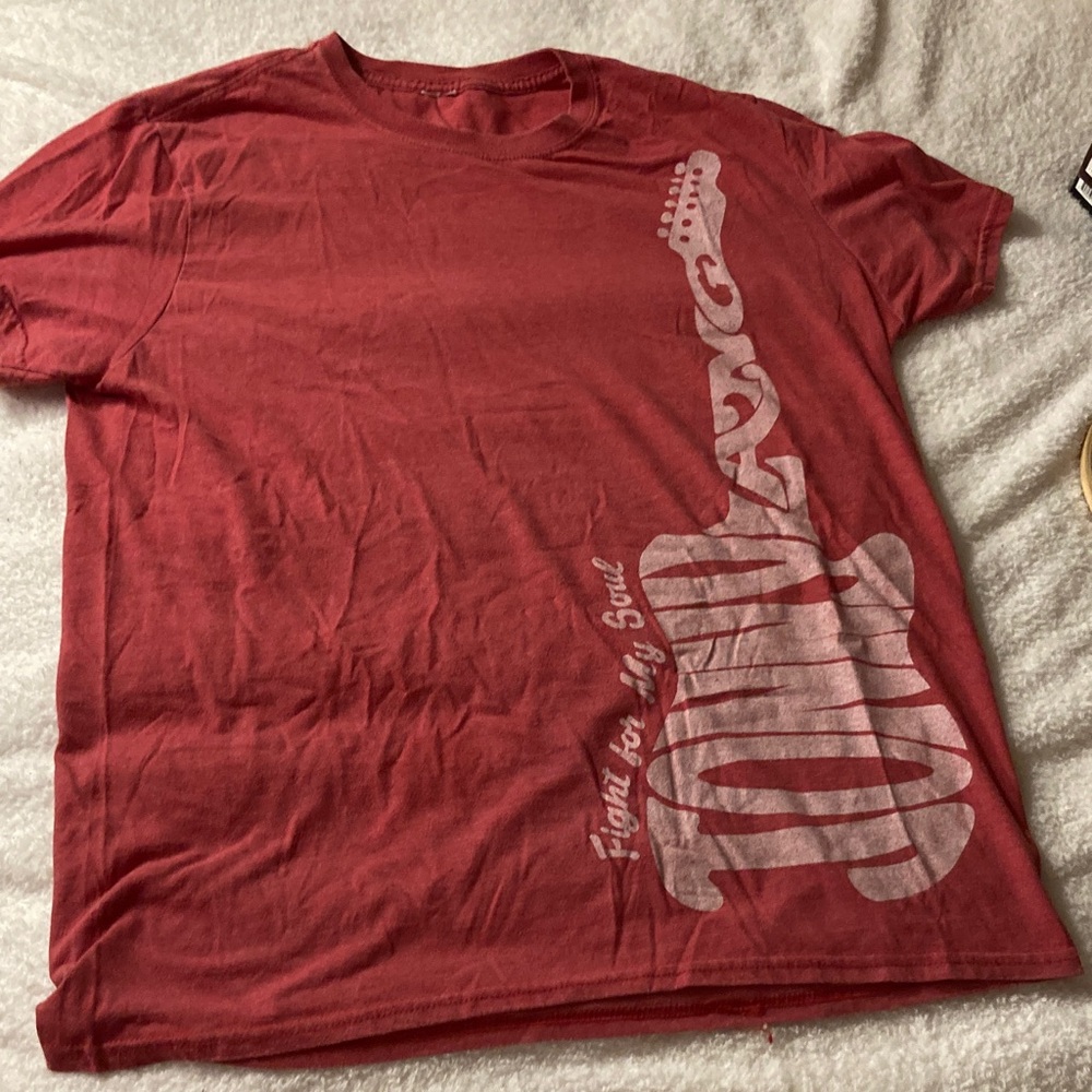 Unisex Vintage Johnny Long Fight For My Soul Guitar Burgundy Red “Blues” T-Shirt